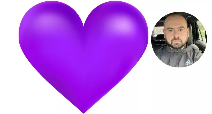 Fotos de corazón morado y Ricardo Quevedo, en nota de qué significa el corazón morado en WhatsApp.