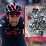 [Video] Tremenda caída de Egan Bernal y Daniel Martínez en la Vuelta a Burgos los dejó mal