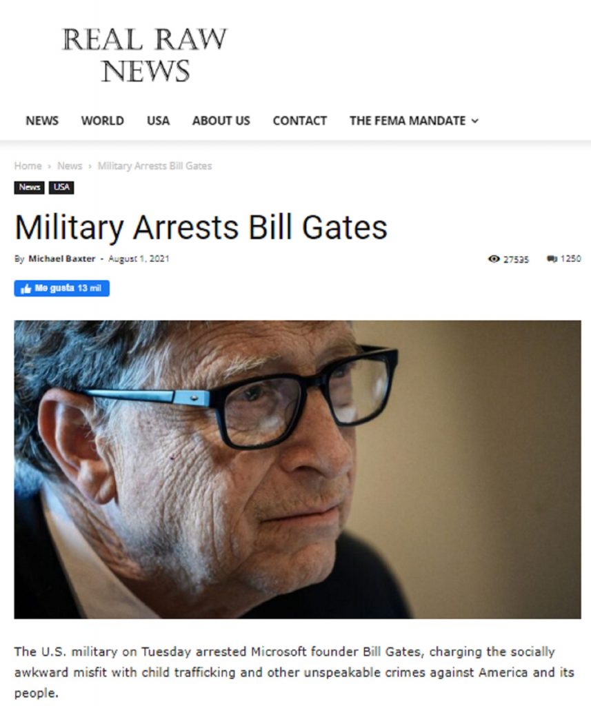 Fake sobre Bill Gates 