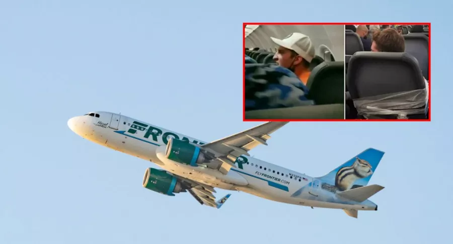Video: amarran con cinta a pasajero de avión de Frontier Airlines que estaba borracho y violento