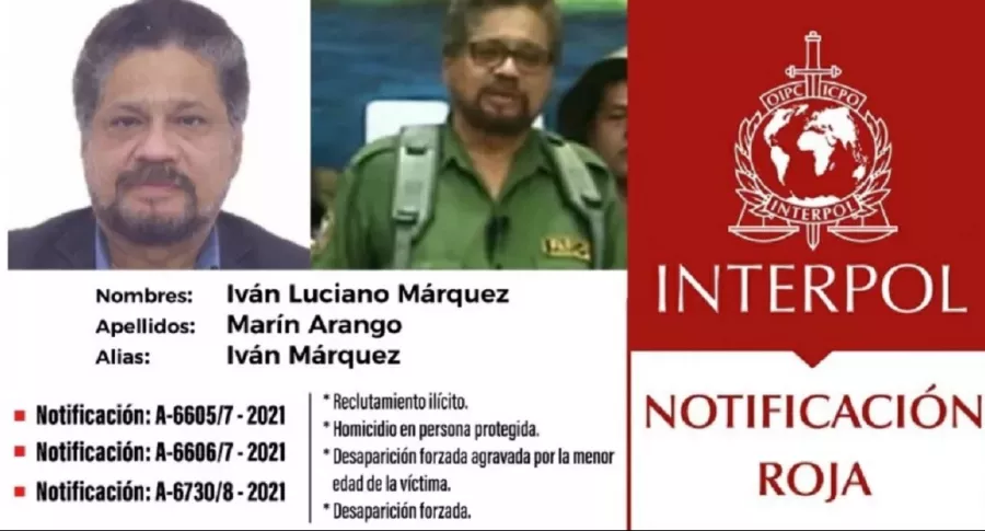 Policía reactivó 3 circulares rojas de Interpol contra Iván Márquez