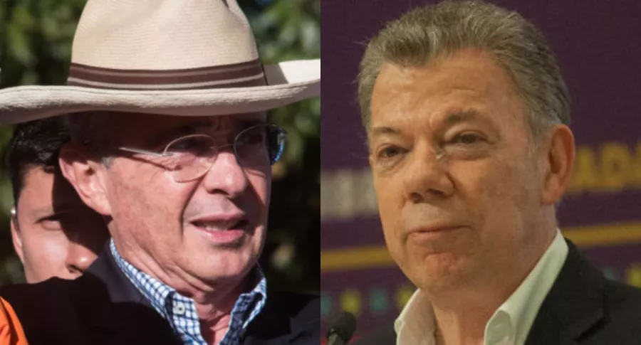 Los expresidentes colombianos Álvaro Uribe y Juan Manuel Santos.
