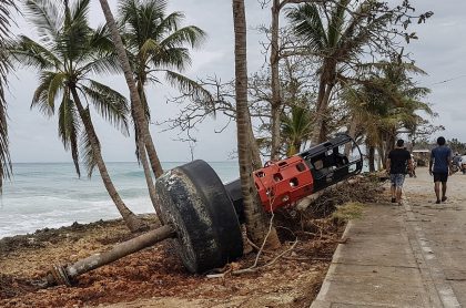 Imagen de San Andrés, cuando pasó el huracán Iota, que ilustra información sobre accidente donde murieron dos turistas