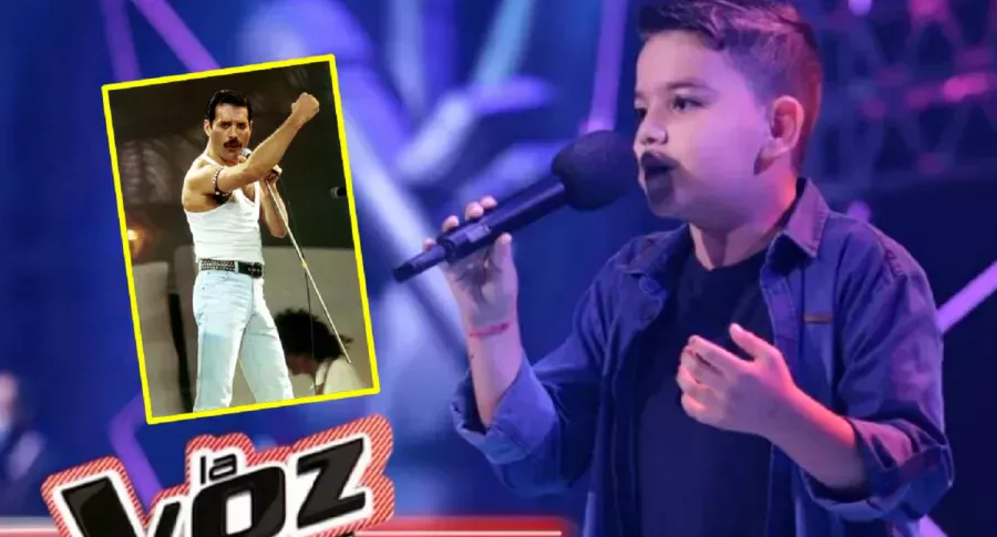 Juan Pablo, cantando una canción de Queen en 'La voz kids'. 