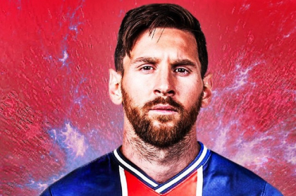 Un jeque cercano al dueño del PSG publicó este montaje de Messi, ya enfundado en los colores del PSG.