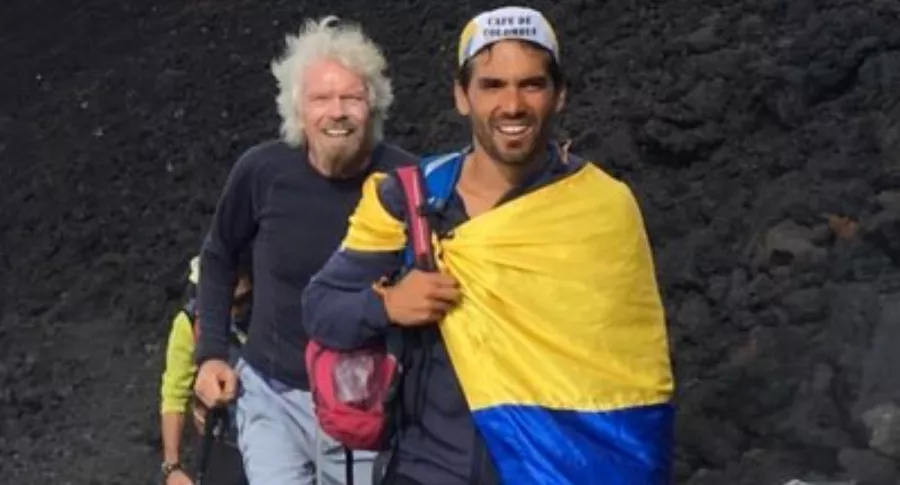 Foto de Bruno Ocampo y Richard Branson, en nota del amigo colombiano del multimillonario y cómo es ese magnate.