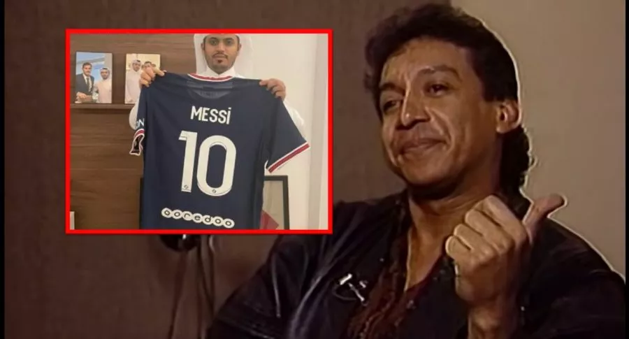 Hacen montaje de Diomedes Díaz y jeque árabe que mostró camiseta de Messi.