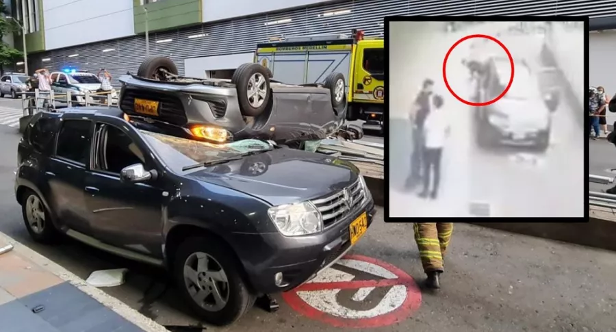 (Video) Conductor de vehículo impactado por otro se bajó segundos antes