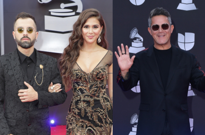 Foto de Mike Bahía, Greeicy y Alejandro Sanz, a propósito de que ella quedó sin ropa frente al español