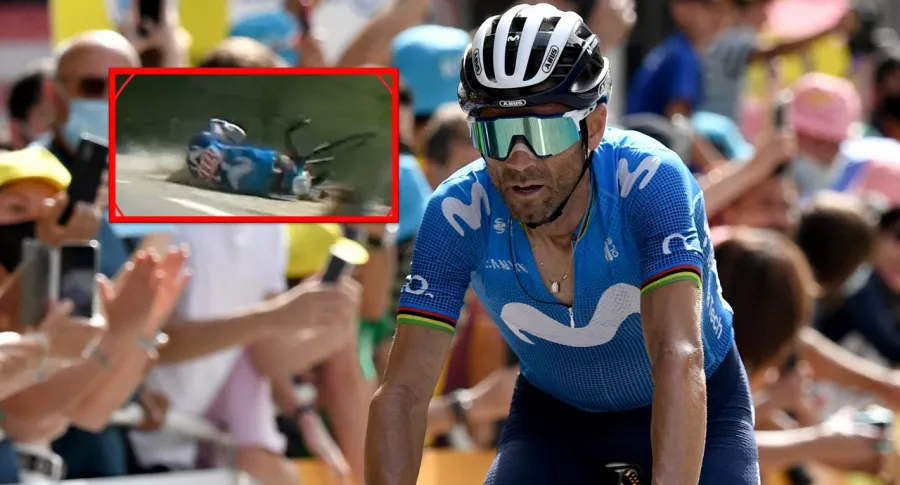 Video de la caída de Alejandro Valverde en la etapa 7 de la Vuelta a España hoy
