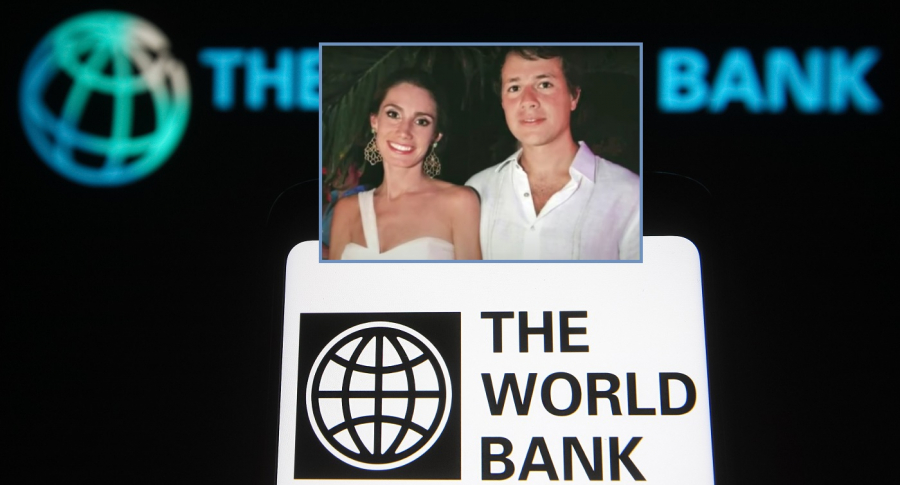 Foto de Banco Mundial, Sabina Nicholls y Santiago Pastrana, a propósito de que él fue nombrado como representante en la entidad