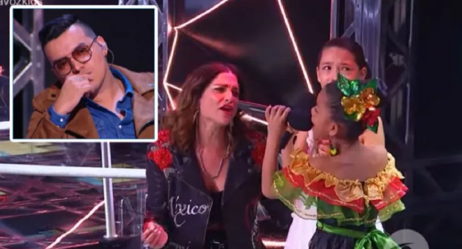 Natalia y Yeison Jiménez lloraron por batalla de niñas en 'La voz kids'