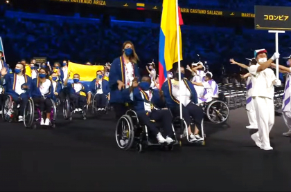 Colombia en la inauguración de los Juegos Paralímpicos de Tokio.