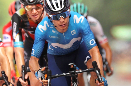 Vuelta a España 2021: Miguel Ángel López, tercero, detrás de Roglic en etapa 11. Imagen del ciclista colombiano.