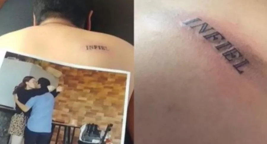 Video: joven le tatúa "infiel" en la espalda a su novio tras descubrir cachos