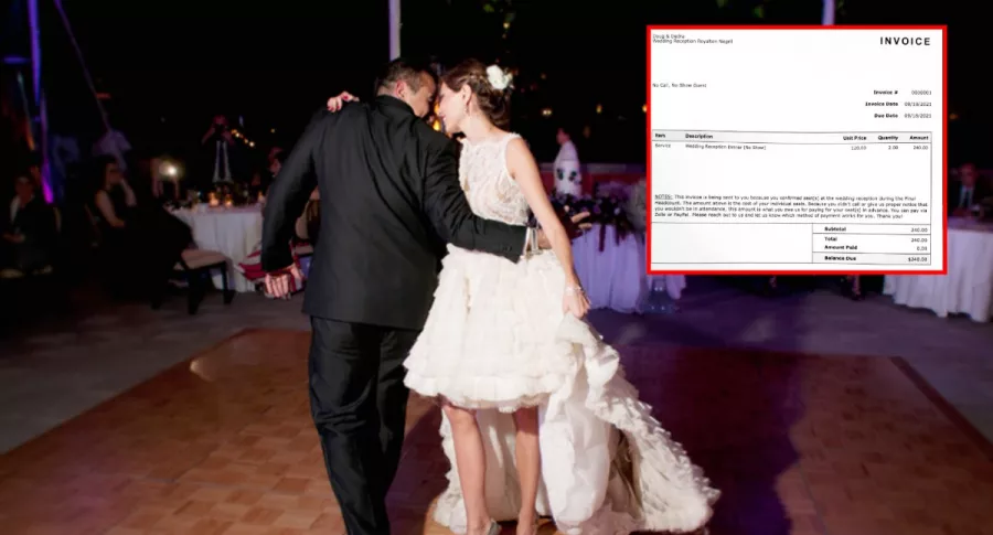 Esposos cobrarán un millón de pesos a invitados que no fueron a su boda (foto)