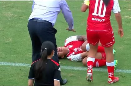 Diana Celis, novia de 'Epa Colombia', sufrió lesión en el codo en partido Santa Fe-Nacional