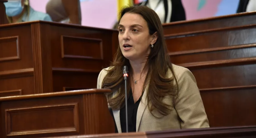 Karen Abudinen, ministra de las TIC durante un debate en el Congreso, es investigada por la Procuraduría