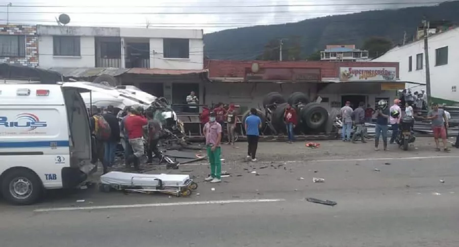 Imagen del sitio en donde se presentó un accidente de tránsito, en el sector de Silvania