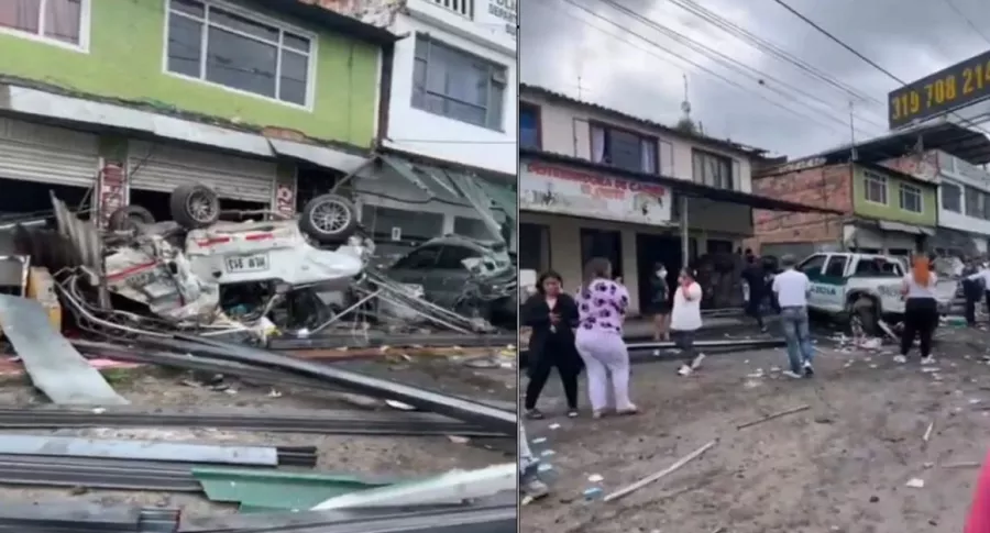 Imágenes del accidente de una tractomula que dejó varios heridos en Silvania, Cundinamarca, donde falleció su conductor