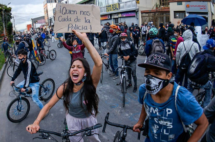 Imagen que ilustra las protestas en Bogotá. 