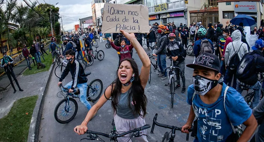 Imagen que ilustra las protestas en Bogotá. 