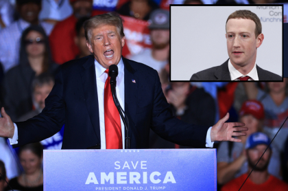Imagen de Donald Trump, que insulta a Mark Zuckerberg por bajarlo de Facebook