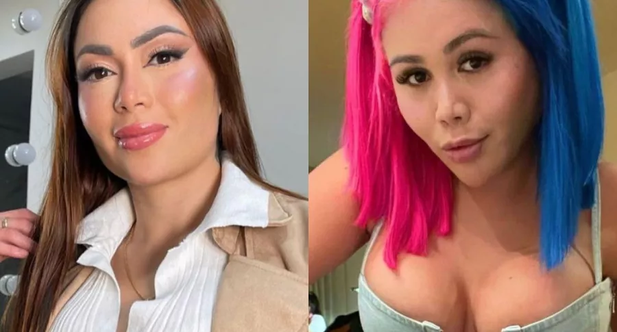 Fotos de 'Epa Colombia' y Yina Calderón, en nota de Video de Yina Calderón bajándose blusa y Epa Colombia dando dinero y keratinas. 