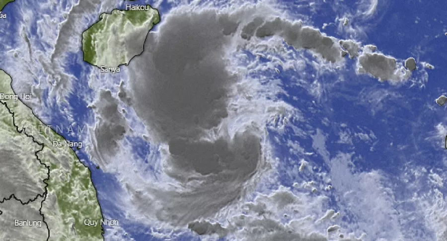 Mapa donde se muestra la ubicación del ciclón Conson.