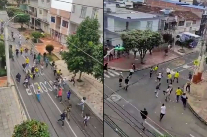 Fotos de disturbios en Bucaramanga, en nota de los disturbios reportados antes del partido.
