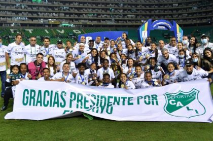 Deportivo Cali femenino para nota de título de la liga de fútbol femenina