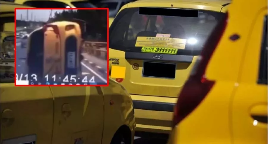 Video de temerario taxista que se volcó en accidente en Cali