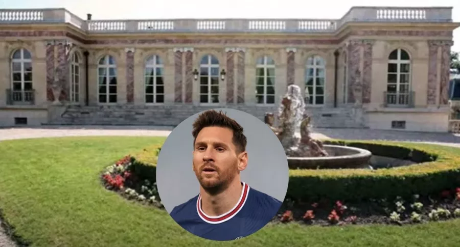 Fotos de Lionel Messi y del Castillo rosa en París, en nota de cómo es al interior el castillo en el que quiere vivir Messi en París.