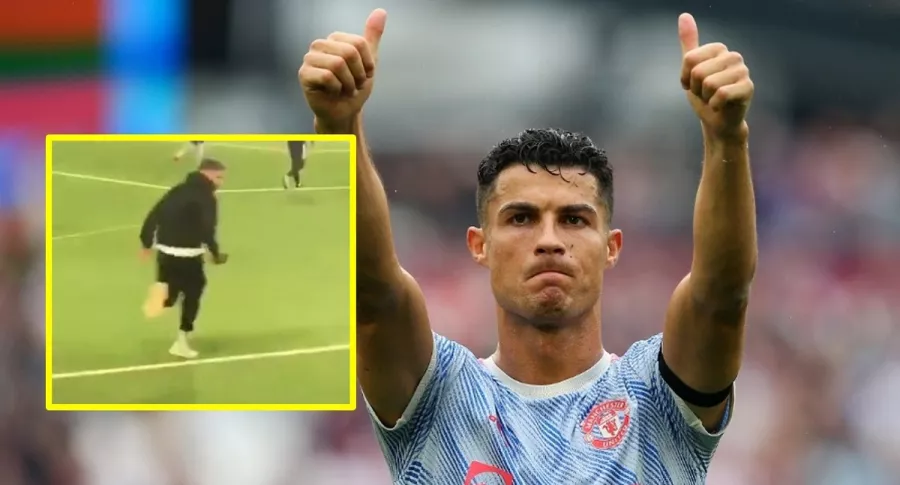 Cristiano Ronaldo y el hincha que invadió cancha para tomarse foto con él