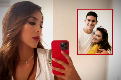 Daniela Ospina tomándose una foto y María del Pilar Rubio con su hijo James Rodríguez, a propósito de que la mamá del jugador le dedicó un mensaje a la modelo, de cumpleaños.