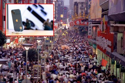 Video: multitud en China en busca de iPhone 13 abarrota centro comercial (Fotomontaje Pulzo)