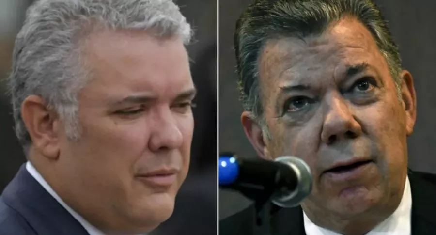 Duque y Santos, para nota de respuesta del presidente Duque a críticas de Santos por acuerdo de paz.