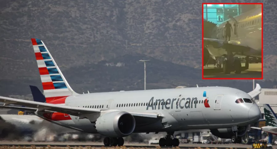Arrestan a pasajero que se subió a ala de avión que viajó de Colombia a Miami