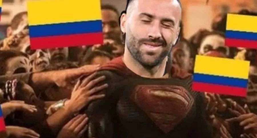 Foto de meme de Colombia vs. Brasil, en nota de Memes Colombia vs. Brasil: Falcao García y David Ospina; túnel de Wilmar Barrios.