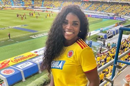 Caterine Ibargüen en partido de la Selección Colombia