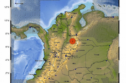 Ubicación del temblor de este lunes 11 de octubre en Colombia.