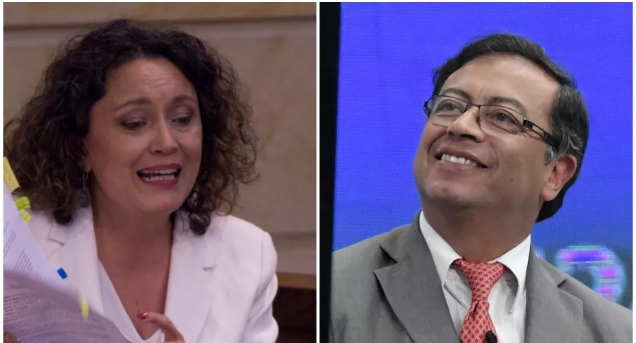 Angélica Lozano y Gustavo Petro, senadores colombianos. 