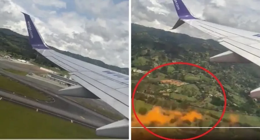 Avión que salió desde Medellín tuvo problema en turbina tras despegar (video)