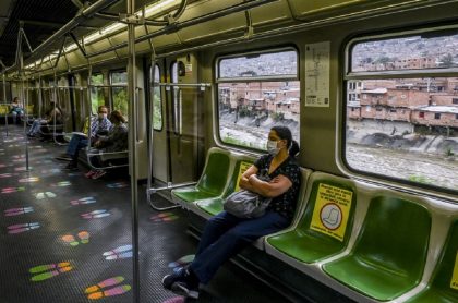 Imagen del Metro de Medellín, en el marco de la pandemia por COVID-19.