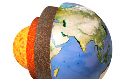 Imagen de la composición interna de la Tierra.
