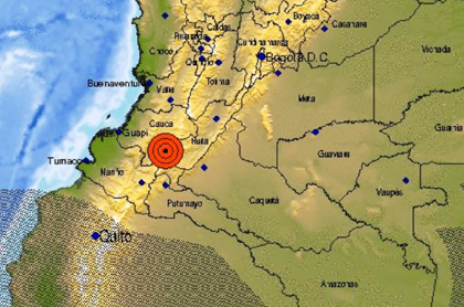 Sismo en Colombia, epicentro en Cauca este viernes 29 de octubre