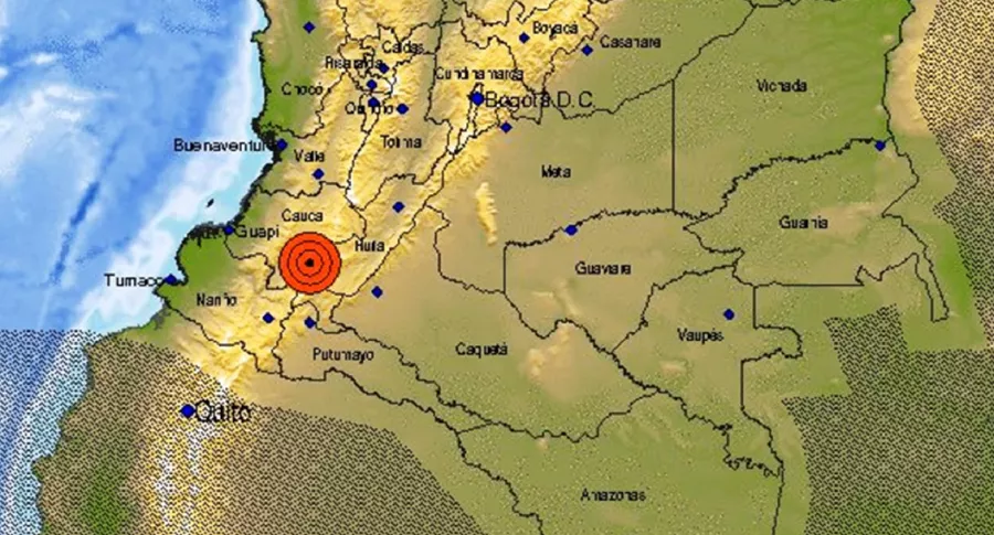 Sismo en Colombia, epicentro en Cauca este viernes 29 de octubre