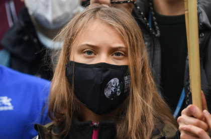 Imagen de Greta Thunberg, que insulta a líderes mundiales en cumbre clima COP26