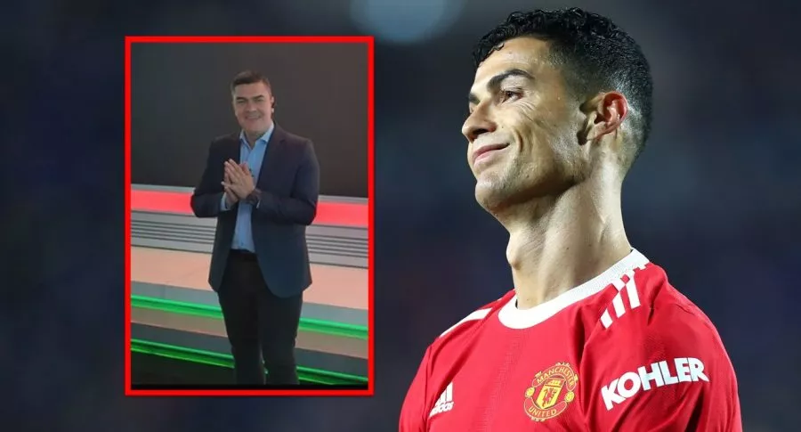 Video en el que Eaudro Luis cogió a picos una foto de Cristiano Ronaldo en Win Sports.