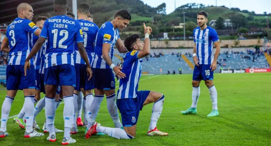 Foto de Luis Díaz celebrando gol con Porto, en nota de qué reto se puso y cuánto pagaron por sus goles en Champions.